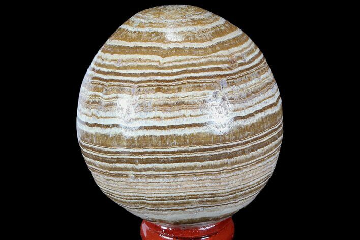Polished, Banded Aragonite Egg - Morocco #98450